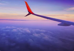 Airplane wing view